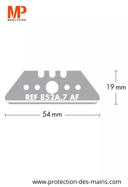 Lames trap�zes � bouts ronds 852A.7-AF - C�ramique - 54 mm (10 lames) 