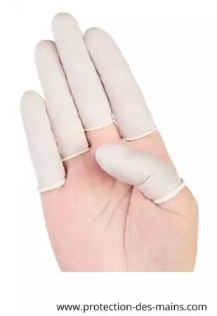 Protèges doigts en latex blanc (lot de 144)