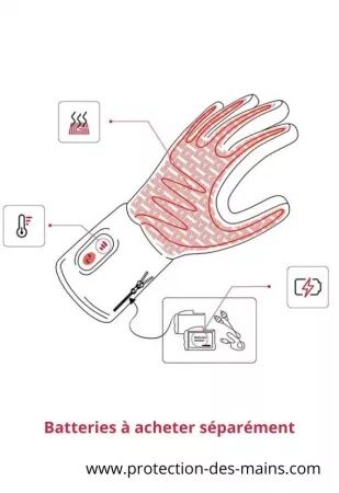 Sous gants chauffants (la paire sans batteries) 